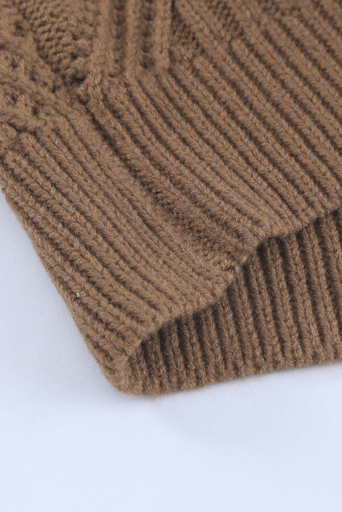Strapped Cut Out Shoulder Turtleneck Sweater